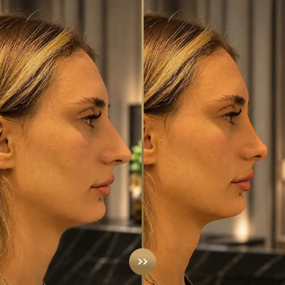 Rhinoplasty before and after
